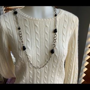 Silver and black necklace